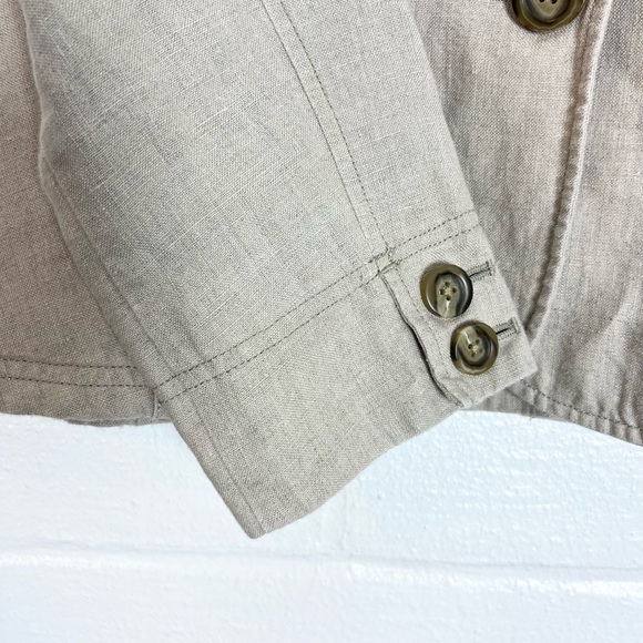 L.L. bean linen blazer size 14 oatmeal color - Picture 6 of 11